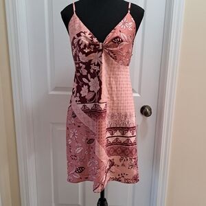 La Vie En Rose Lingerie Satin Slip Dress Pink Size Medium Chemise Nightie